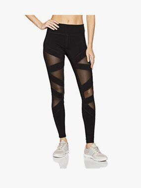 Jessica Simpson The Warm Up Full Length Mesh Leggings Workout Yoga Activewear